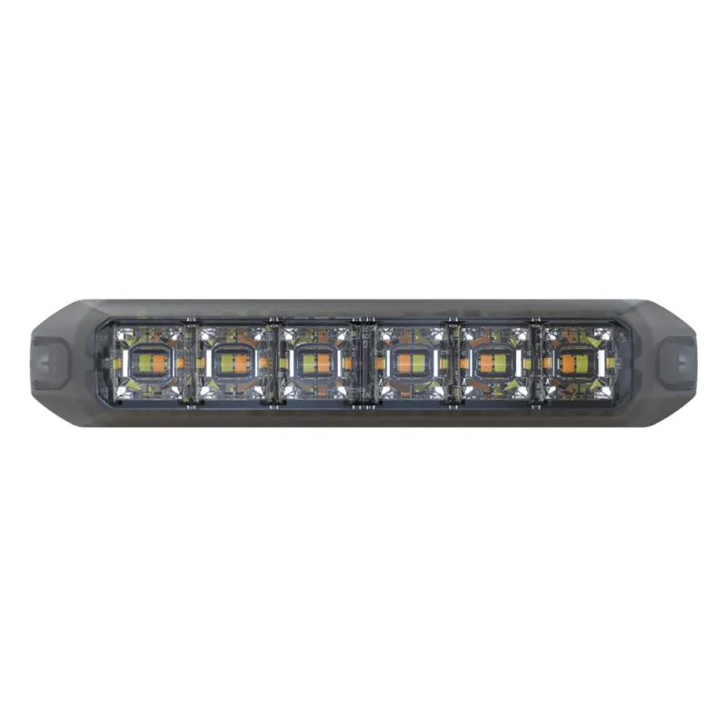 Luz Auxiliar Moldeable de 12 LED, Rojo/Claro, Lente Transparente, SAE
