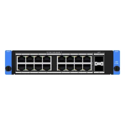 Tarjeta de Salida LED 16 Puertos Ethernet + 2 SFP+ 10G / 4K HDR10 / 10.4 MP / 16 Capas / Compatible Serie C66S