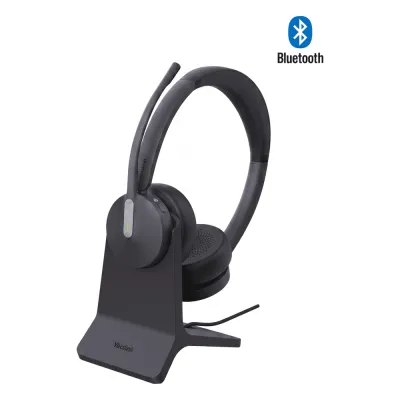 Diadema Inalambrica BH70 Dual con Stand de Carga de Yealink Certificada para Microsoft Teams con Acoustic Shield