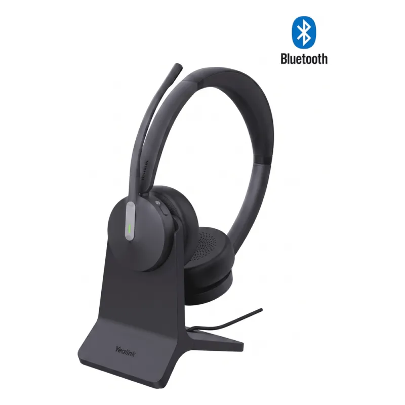 Diadema Inalambrica BH70 Dual con Stand de Carga de Yealink Certificada para Microsoft Teams con Acoustic Shield