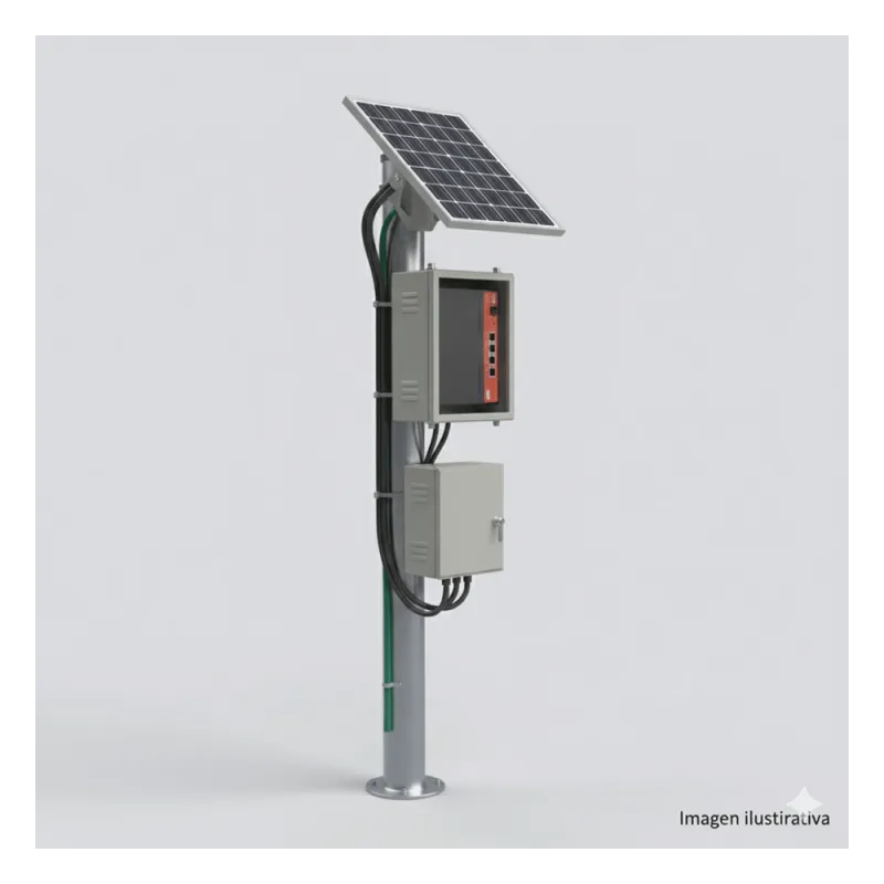 Kit Solar Witek de 28 W con 5 Puertos PoE 802.3 af y PoE Pasivo 24 V para alimentar Camaras IP y un Enlace Punto a Punto en 24 Vcc