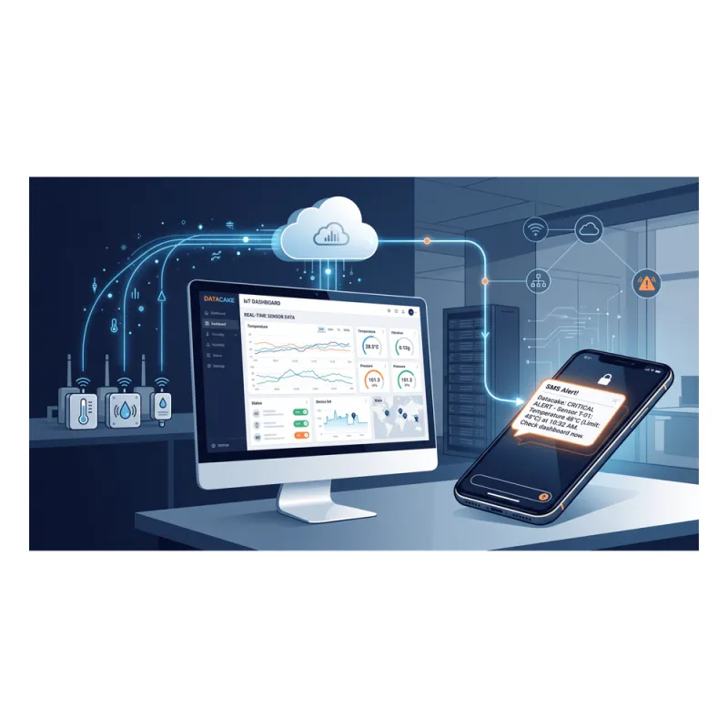 Paquete de 1000 Créditos SMS para Datacake / Alertas / IoT LoRaWAN / 160 Caracteres por Mensaje / Notificaciones por Umbrales
