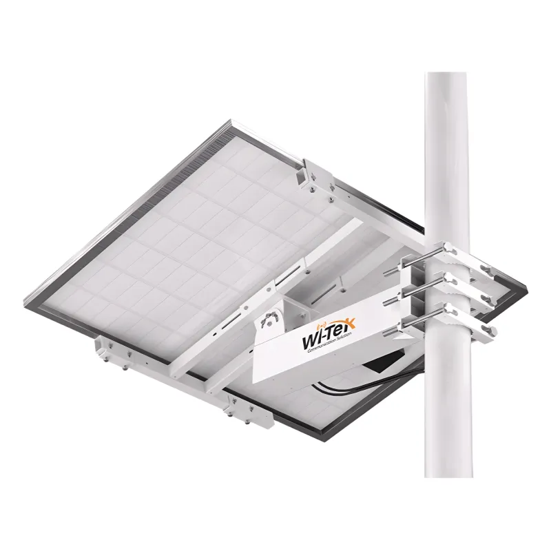 Soporte/Montaje para Panel Solar WI-BRKP133 para Postes / Estructura Galvanizada SGCC 2 mm / Ajuste Ángulo 0-75° / Compatible Postes Redondos 76-133 mm y Cuadrados 50-130 mm / Paneles hasta 900 mm Ancho y 35 mm Grosor / Resistente Corrosivo