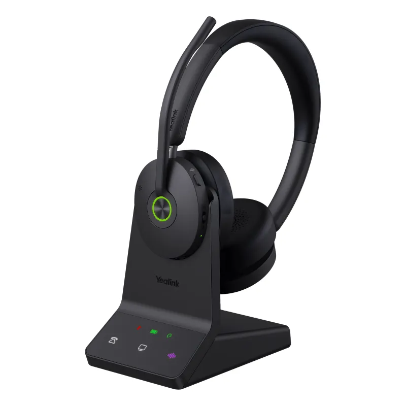 Auriculares estéreo Yealink WH68 edición MS/ Base DECT y auriculares con Bluetooth integrado/ Cancelación activa de ruido/ Triple conexión