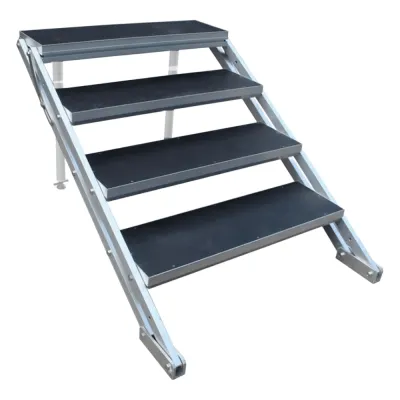 Escalera para Tarima de Escenario | Ajustable 100-170 cm | Antideslizante