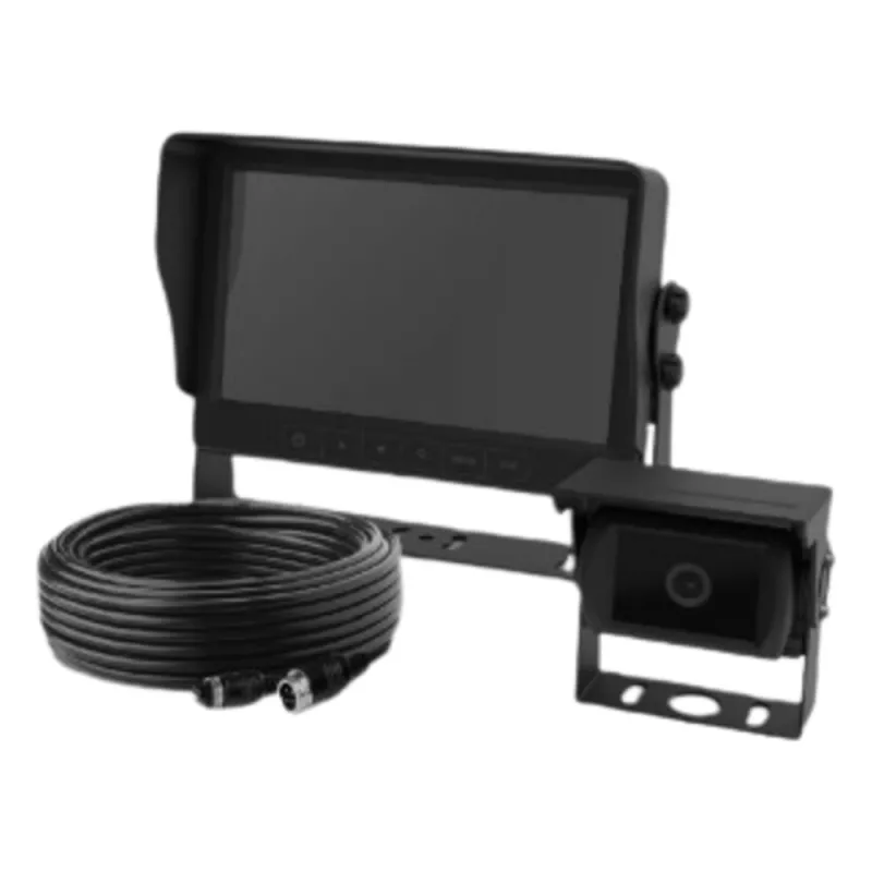 Cámara de Reversa con Monitor / IA Detección de Peatones / HD 720p / 18 LEDs Infrarrojos / Pantalla Táctil / Expandible a 2 Cámaras