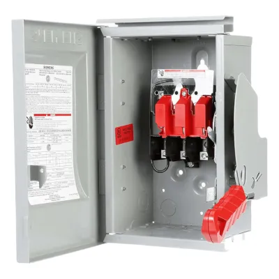 Interruptor de Seguridad HNF361R, 600Vca, 3 polos, 30 Amp, sin portafusibles, Nema 3R.