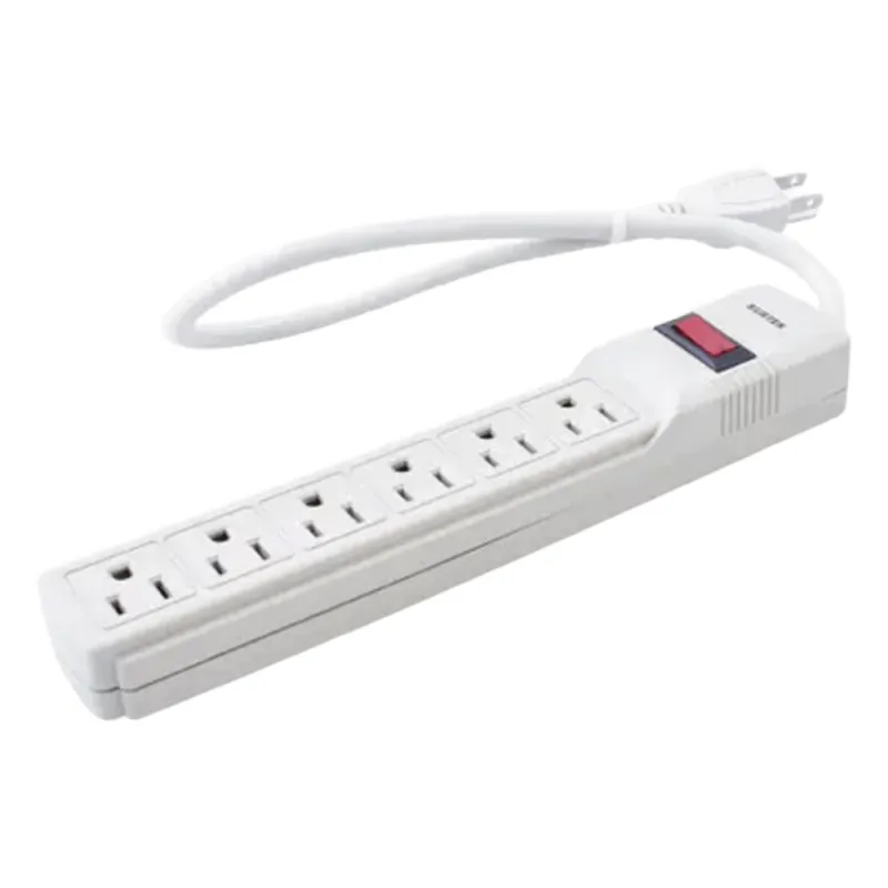 Multicontacto con Supresor de Picos 270 Joules, Voltaje de Entrada: 127 Vca NEMA 5-15P, Con 6 Salidas NEMA 5-15R.