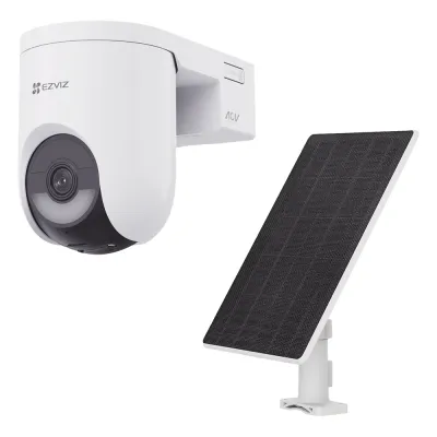 Kit Cámara PT 4G y Wi-Fi / 2K+ (4Megapixel) / IA Detección Humano-Vehiculo / Audio de Dos Vías / Color Nocturno / Batería 5200 mAh / IP65 / Incluye Panel Solar 5W IP65