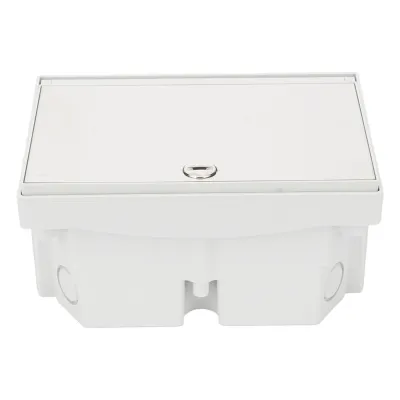 Caja de Suelo Estanca IP66 para Interior y Exterior / Protección contra Polvo y Agua / Sistema de Drenaje Integrado / Cierre Manual o de Seguridad / Alta Resistencia para Áreas Públicas