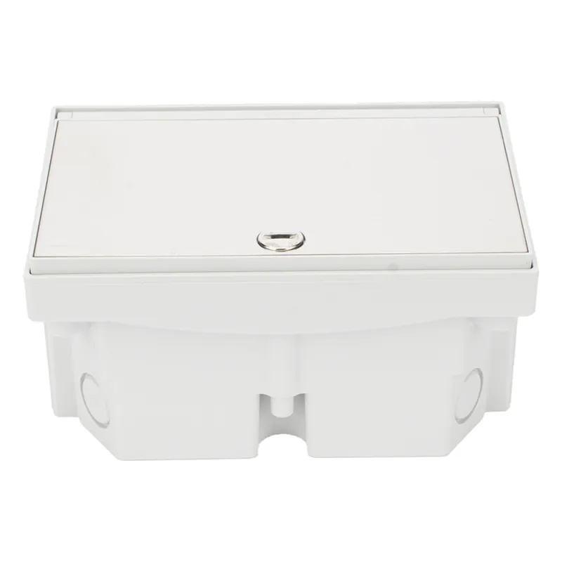 Caja de Suelo Estanca IP66 para Interior y Exterior / Protección contra Polvo y Agua / Sistema de Drenaje Integrado / Cierre Manual o de Seguridad / Alta Resistencia para Áreas Públicas