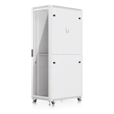 UACC Rack Cabinet 42U (600 × 1000 mm) – Gabinete de Piso Totalmente Ensamblado con Ventiladores Integrados, Paneles Removibles, Ruedas con Seguro y Puerta Frontal de Vidrio Templado