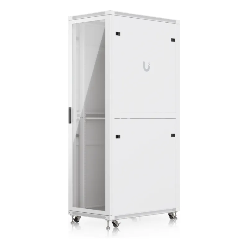 UACC Rack Cabinet 42U (600 × 1000 mm) – Gabinete de Piso Totalmente Ensamblado con Ventiladores Integrados, Paneles Removibles, Ruedas con Seguro y Puerta Frontal de Vidrio Templado