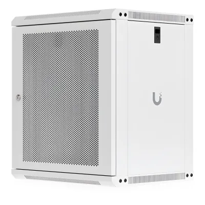 UACC Rack Cabinet 12U (550x 450 mm) - Gabinete Cerrado para Montaje en Pared con Puerta Frontal Perforada, Totalmente Ensamblado con Ventiladores Integrados y Paneles Removibles