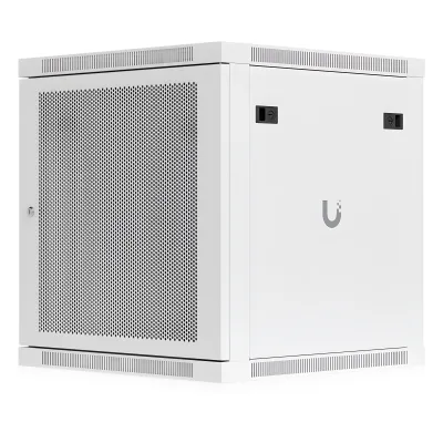 UACC Rack Cabinet 12U (598 x 600 mm) - Gabinete Cerrado para Montaje en Pared con Puerta Frontal Perforada, Totalmente Ensamblado con Ventiladores Integrados y Paneles Removibles