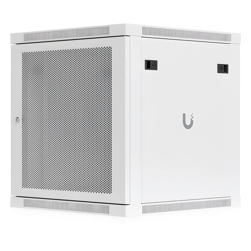 UACC Rack Cabinet 12U (598 x 600 mm) - Gabinete Cerrado para Montaje en Pared con Puerta Frontal Perforada, Totalmente Ensamblado con Ventiladores Integrados y Paneles Removibles