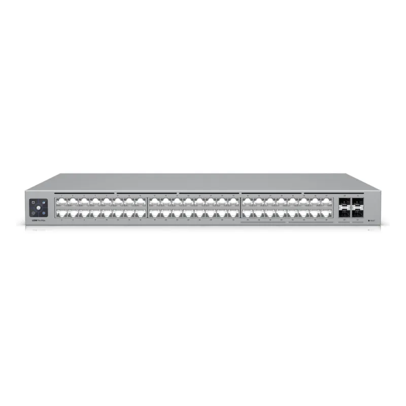 UniFi Switch Pro Max 48 – Switch Capa 3 con 48 Puertos (16 × 2.5 GbE y 32 × 1 GbE), 4 Puertos SFP+ 10G y Pantalla Informativa Integrada
