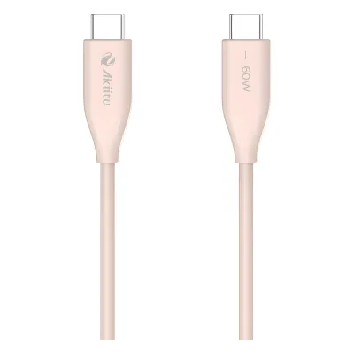 Cable de Carga USB-C a C / 1.5 Metros (4.92 Pies) / Tecnología GaN (Nitruro de Galio) / Fast-Charging / Potencia 60W / Velocidad Transferencia 480 Mbps / Material Silicona No Tóxica / Conector Aluminio Anodizado