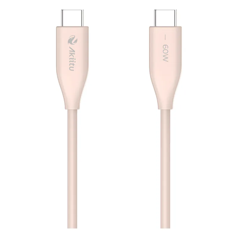 Cable de Carga USB-C a C / 1.5 Metros (4.92 Pies) / Tecnología GaN (Nitruro de Galio) / Fast-Charging / Potencia 60W / Velocidad Transferencia 480 Mbps / Material Silicona No Tóxica / Conector Aluminio Anodizado