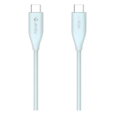Cable de Carga USB-C a C / 1.5 Metros (4.92 Pies) / Potencia 60W / Velocidad Transferencia 480 Mbps / Tecnología GaN (Nitruro de Galio) / Fast-Charging / Material Silicona No Tóxica / Conector Aluminio Anodizado