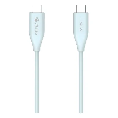 Cable de Carga USB-C a C 1.5 Metros / Potencia 240W / Velocidad Transferencia 480 Mbps / Tecnología GaN (Nitruro de Galio) / Fast-Charging / Material Silicona No Tóxica / Conector Aluminio Anodizado