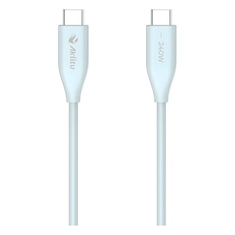 Cable de Carga USB-C a C 1.5 Metros / Potencia 240W / Velocidad Transferencia 480 Mbps / Tecnología GaN (Nitruro de Galio) / Fast-Charging / Material Silicona No Tóxica / Conector Aluminio Anodizado