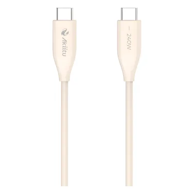 Cable de Carga USB-C a C / 1.5 Metros (4.92 Pies) / Potencia 240W / Fast-Charging / Velocidad Transferencia 480 Mbps / Tecnología GaN (Nitruro de Galio) / Material Silicona No Tóxica / Conector Aluminio Anodizado