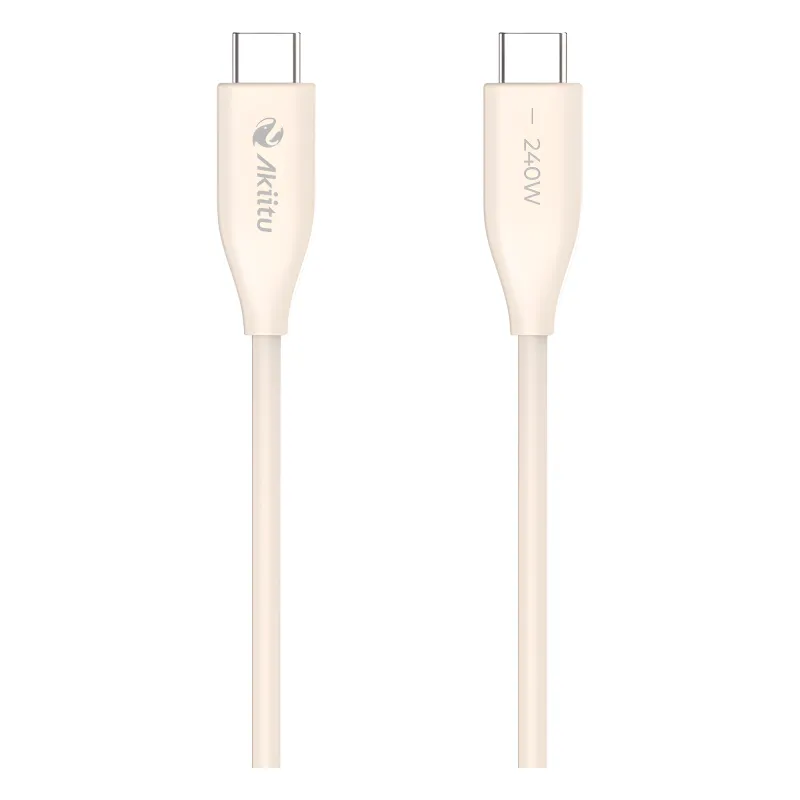 Cable de Carga USB-C a C / 1.5 Metros (4.92 Pies) / Potencia 240W / Fast-Charging / Velocidad Transferencia 480 Mbps / Tecnología GaN (Nitruro de Galio) / Material Silicona No Tóxica / Conector Aluminio Anodizado