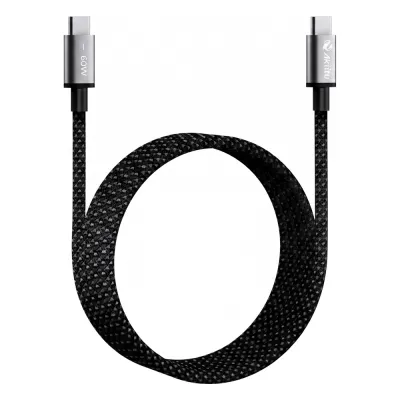 Cable de Carga USB-C a C 1.5 Metros (4.92 Pies) / Tecnología GaN (Nitruro de Galio / Fast-Charging / Potencia 60W / Velocidad Transferencia 480 Mbps / Material Nylon / Conector Aluminio Anodizado