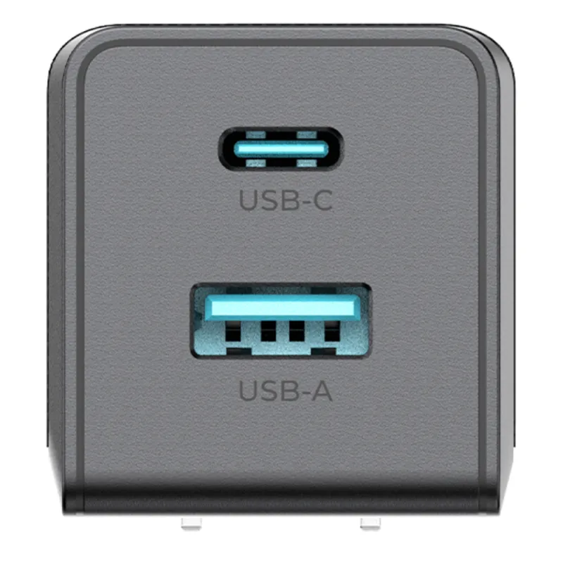 Cargador GaN III 35W / USB-C PD 35W + USB-A 22.5W / Doble Puerto Simultáneo / PD3.0 PPS QC4.0 AFC SCP FCP / Diseño Plegable de Bolsillo / Protección Integral 6 Capas