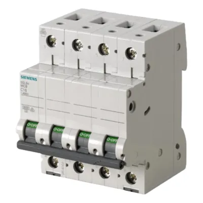Interruptor Riel Dinn Tipo 5SL6, 4 polos, 16 amp