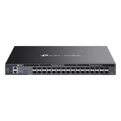 Switch Gestionado L3+ / 26 Puertos 10G SFP+ + 6 Puertos 10G/5G SFP28 / 820 Gbps Capacidad Conmutación / 410 Gbps Ancho Banda / Apilamiento 4 Unidades / Redundancia PSU / Montaje Rack