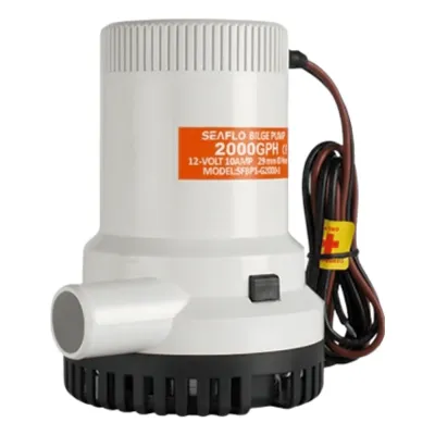 Bomba Achique SEAFLO SFBP1-G2000-01 / 2000 GPH (7571 LPH) / 12V CD / Eje Inoxidable / Operación en Seco / Anti-Airlock / CE-RoHS-ISO 8849