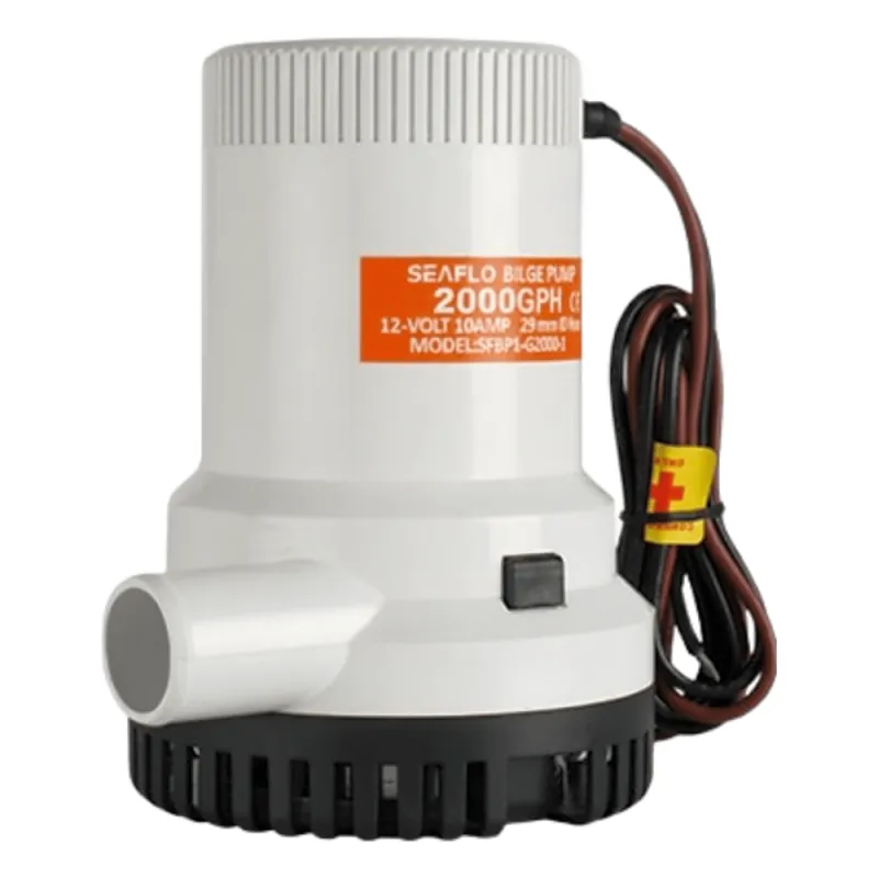 Bomba Achique SEAFLO SFBP1-G2000-01 / 2000 GPH (7571 LPH) / 12V CD / Eje Inoxidable / Operación en Seco / Anti-Airlock / CE-RoHS-ISO 8849