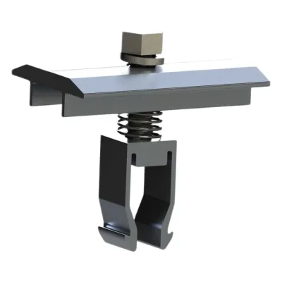 Sujetador intermedio 25-40 mm para montaje de paneles solares en riel 21
