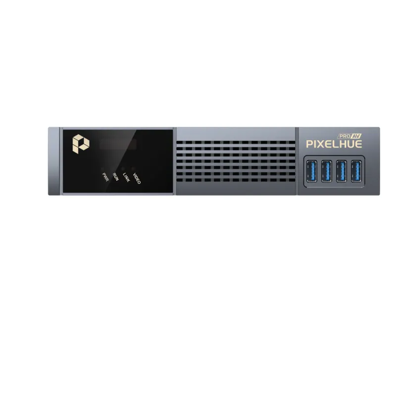 Procesador AVoIP Dual-Streaming / Encoding y Decoding Integrado / Algoritmo InstSight + H.264/H.265 / 1G Ethernet + Fibra Óptica SFP / KVM Multi-Plataforma / PoE+ / 8 Capas 1080p / Sincronización Nanosegundo
