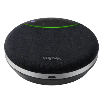 Yealink SP92, altavoz portátil con micrófono integrado, Bluetooth 5.3 con adaptador USB-C/A, alcance de captación de voz de 4 m, 20 horas de conversación, cancelación de ruido con IA.