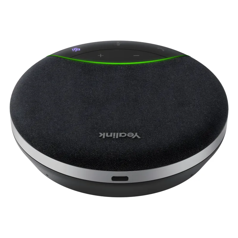Yealink SP92, altavoz portátil con micrófono integrado, Bluetooth 5.3 con adaptador USB-C/A, alcance de captación de voz de 4 m, 20 horas de conversación, cancelación de ruido con IA.