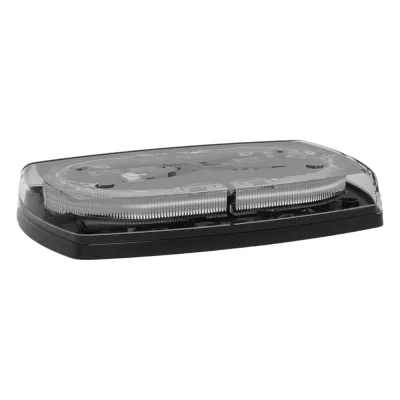 Mini torreta de 48 LED 10 Pulgadas, Ambar/Claro, Lente Transparente, Montaje Permamente Y Conexión Por Cableado