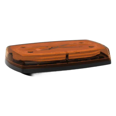 Mini torreta de 24 LED 10" Ámbar, Lente Ámbar , Imán y Encendedor de Vehículo