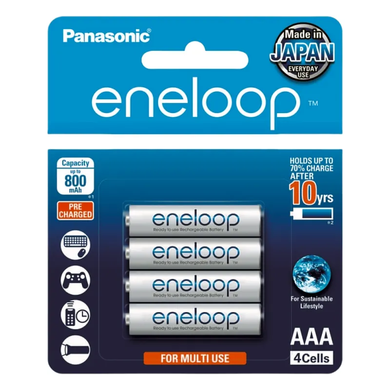Batería Recargable AAA 1.2V ENELOOP / Ni-HM / Paquete de 4 Baterías