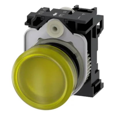 Lampara de señalización plástica con led color Amarilla, 110Vca