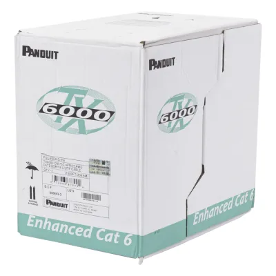 Bobina de Cable UTP 305 Metros (1000 Pies) de Cobre, TX6000? PanNet, Reelex, Gris Internacional, Categoría 6 Mejorado (23 AWG), PVC (CM), de 4 Pares