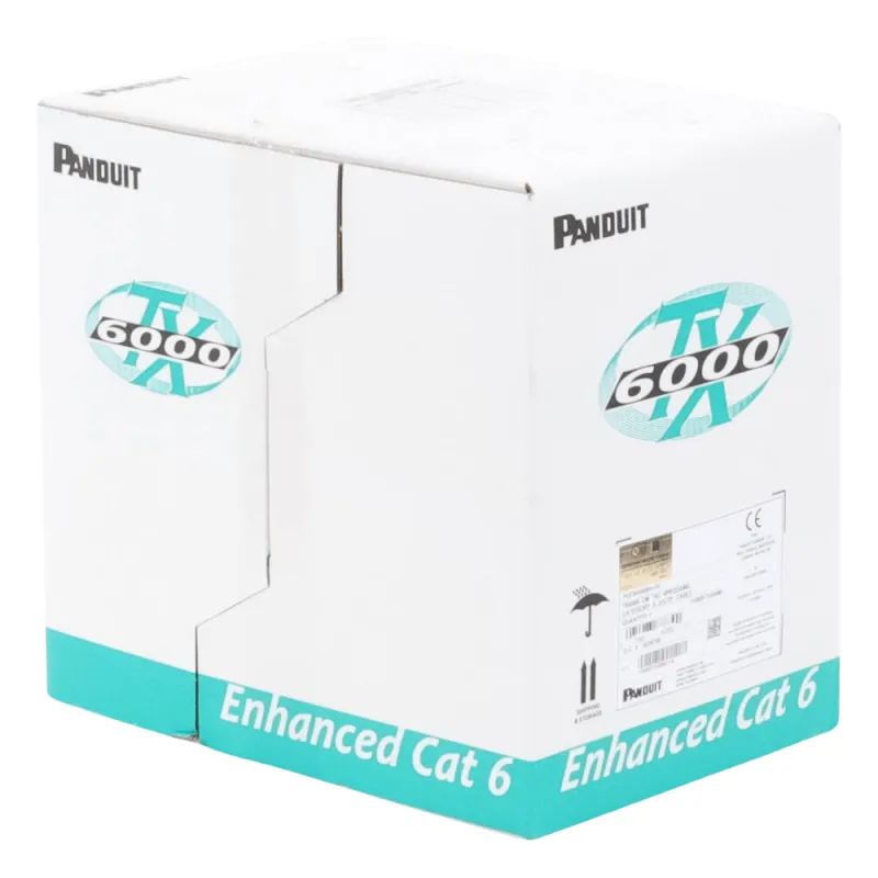Bobina de Cable UTP 305 Metros (1000 Pies) de Cobre, TX6000? PanNet, Reelex, Blanco, Categoría 6 Mejorado (23 AWG), PVC (CM), de 4 Pares