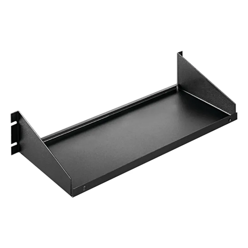 Charola para Rack 19 Pulgadas, Capacidad de Carga 34 kg, Acero Dulce Color Negro, 2 UR, Dimensiones 482x381x95 mm