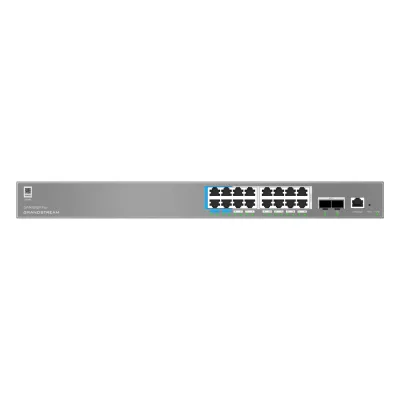 Switch de Red Empresarial Capa 2++ / Serie GWN7800 Pro / 16 Puertos Gigabit Ethernet / 2 SFP+ / PoE++ / Stacking hasta 8 Dispositivos / GDMS Cloud / GWN Manager