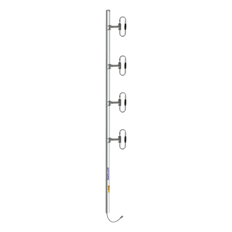 Antena Base 4 Dipolos, 370-460 MHz, 8.5 dBd, 90 MHz Ancho de Banda, Tilt 2°, 200 W, N Macho