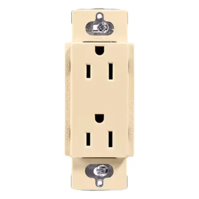 Receptáculo dúplex Claro 15 A / 125 V color marfil, sin placa, para combinar con atenuadores y apagadores Lutron