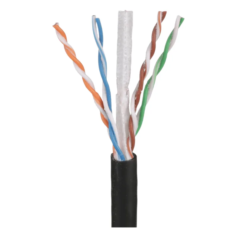 Bobina de Cable UTP de 4 Pares OSP (Planta Externa), Cat6 de Rango Extendido, 22 AWG, Color Negro, 305 Metros (1000 Pies).