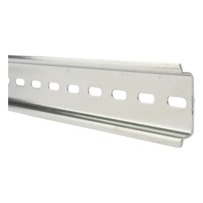 4 Rieles DIN Estándar de 35 mm Ranurado / 25 cm de longitud / Fabricado en Acero